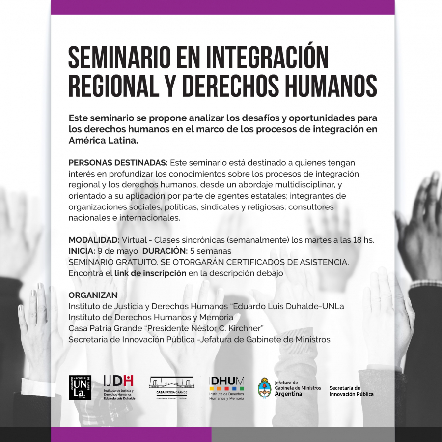 Lee más sobre el artículo Seminario en Integración regional y Derechos Humanos