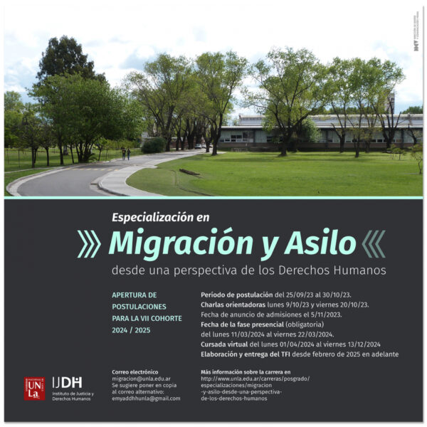 Apertura de postulaciones para la Especialización en Migración y Asilo desde una perspectiva de los derechos humanos