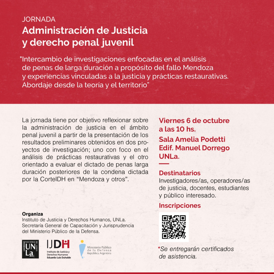 Lee más sobre el artículo Jornada sobre Justicia y Derecho penal juvenil